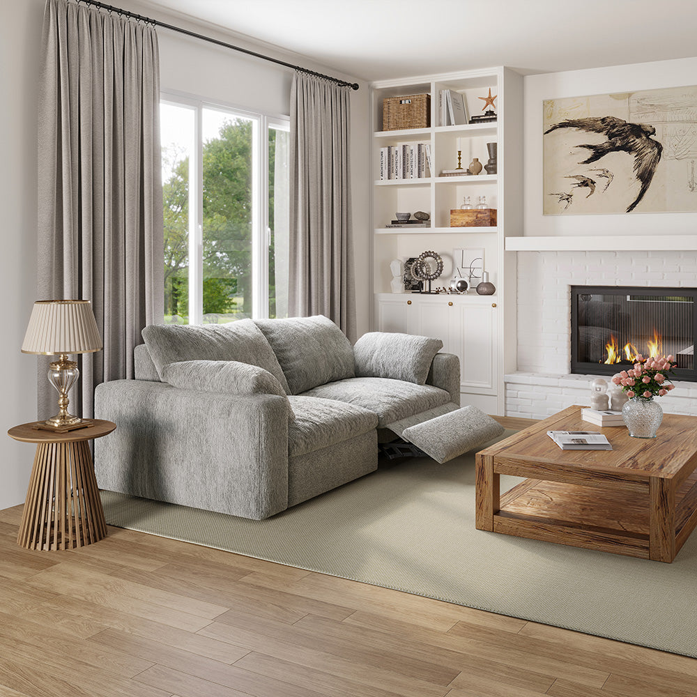 CloudLuxe 2-Piece Modular Recliner Sofa-Velvet