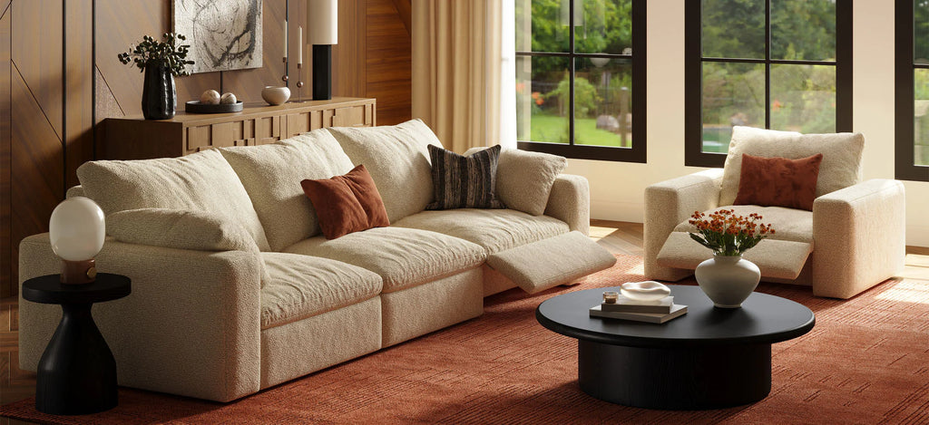 CloudLuxe 3-Piece Modular Recliner Sofa-Linen