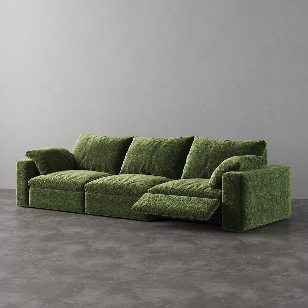 CloudLuxe 3-Piece Modular Recliner Sofa-Velvet
