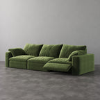 CloudLuxe 3-Piece Modular Recliner Sofa-Velvet
