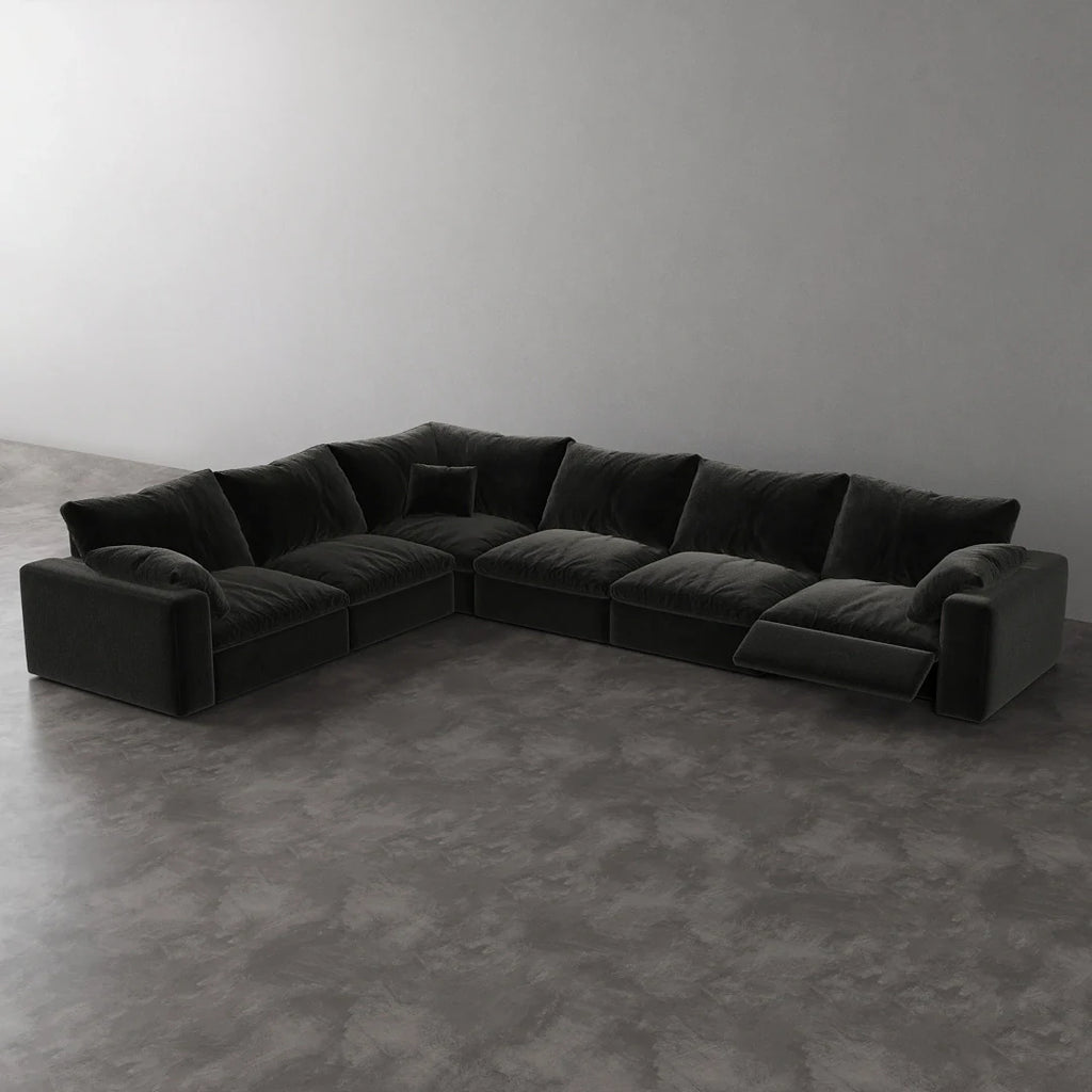 CloudLuxe Corner 6-Piece Modular Recliner Sectional