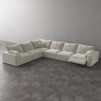 CloudLuxe Corner 6-Piece Modular Recliner Sectional-Velvet