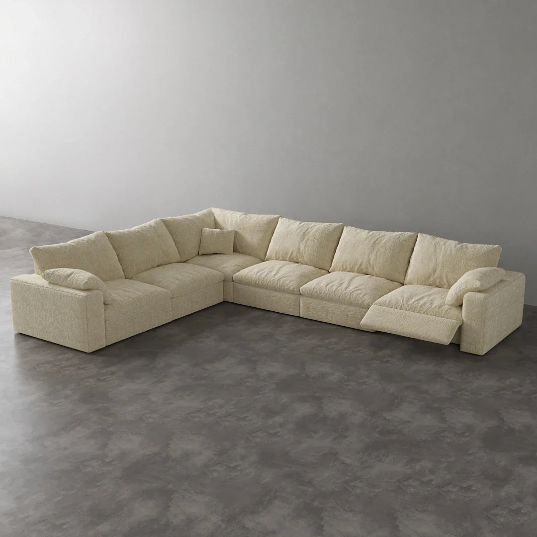 CloudLuxe Corner 6-Piece Modular Recliner Sectional-Velvet