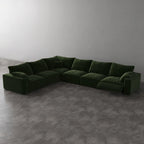 CloudLuxe Corner 6-Piece Modular Recliner Sectional-Velvet