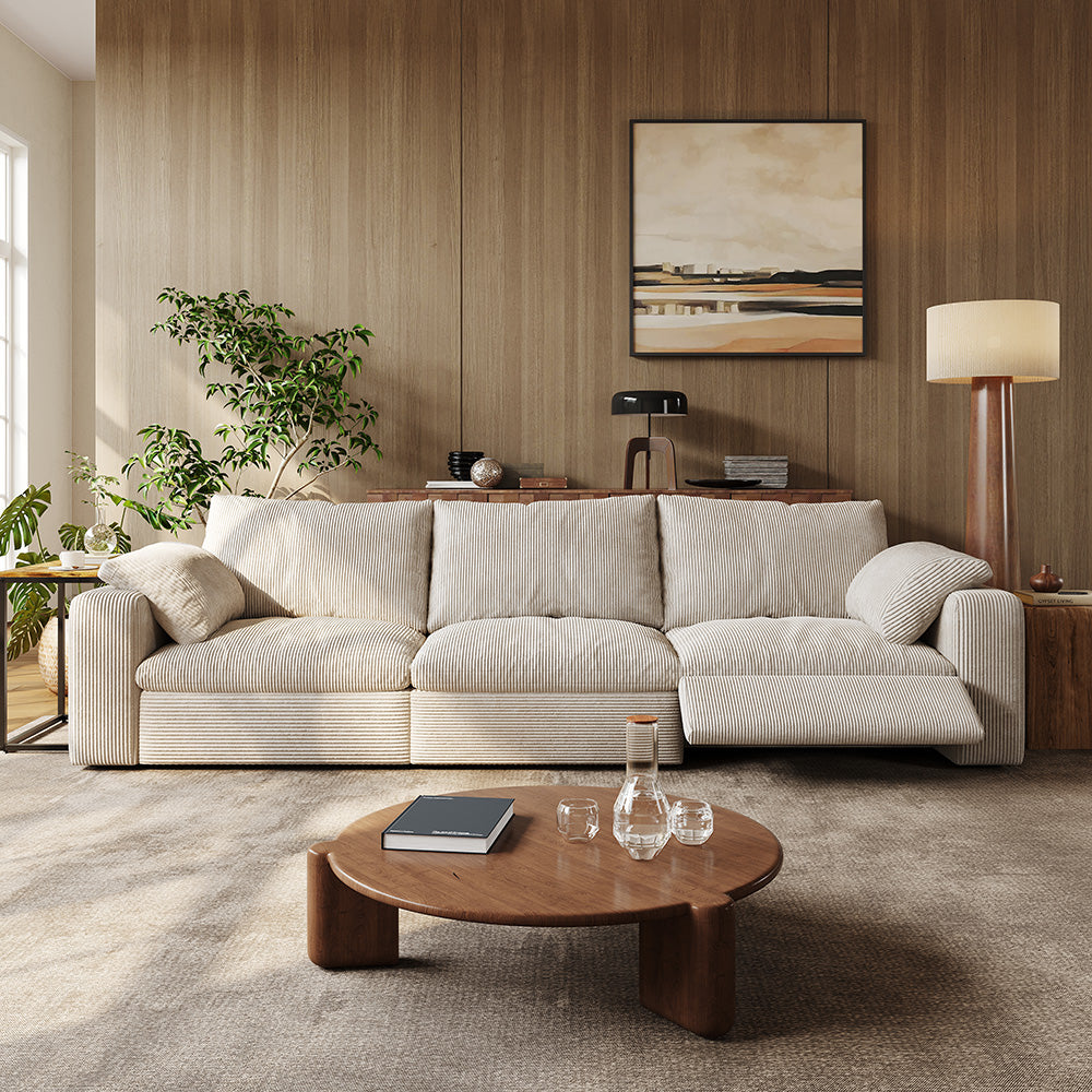 CloudLuxe 3-Piece Modular Recliner Sofa-Corduroy