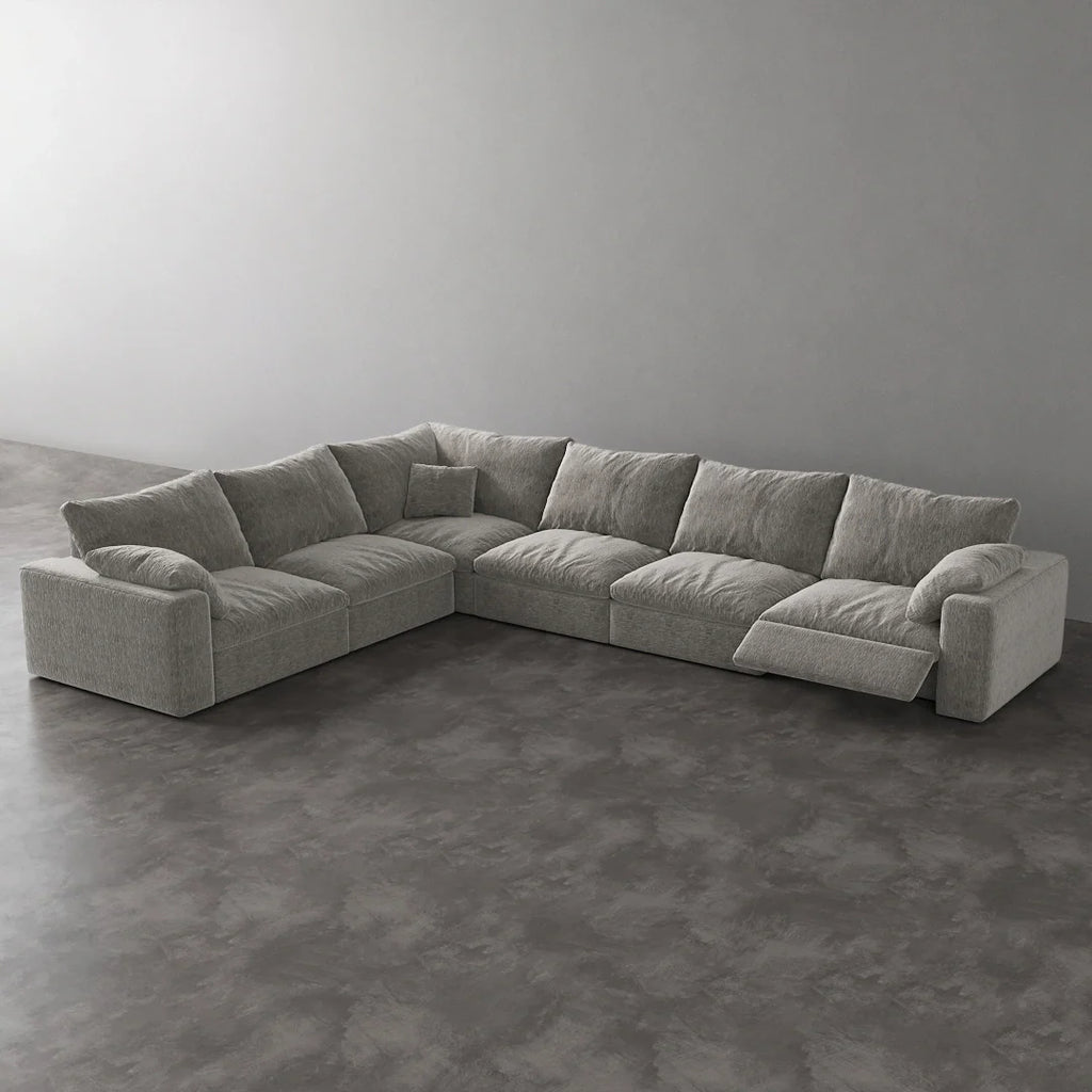 CloudLuxe Corner 6-Piece Modular Recliner Sectional