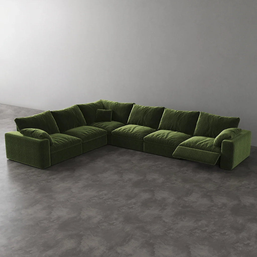 CloudLuxe Corner 6-Piece Modular Recliner Sectional