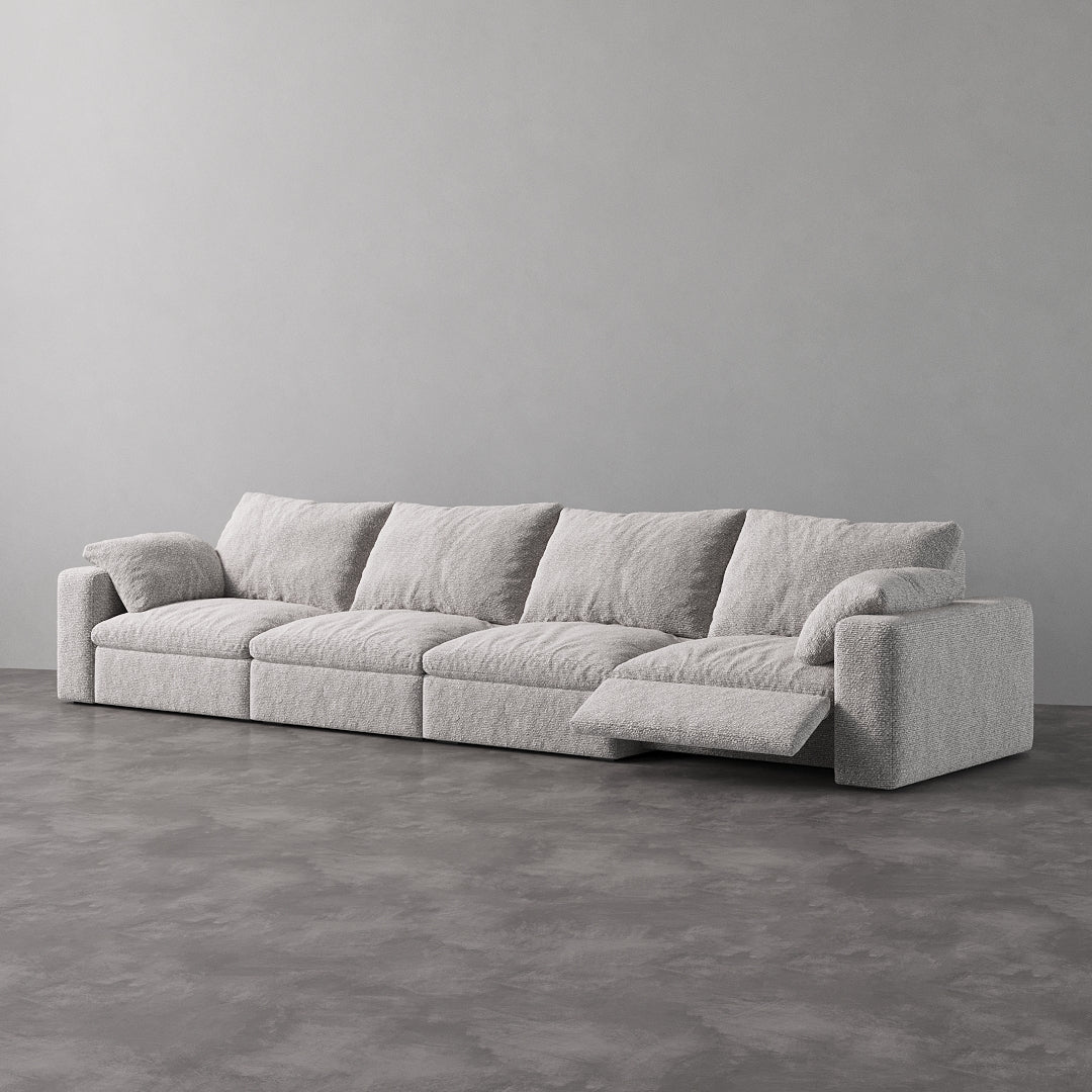 CloudLuxe 4-Piece Modular Recliner Sofa-Bouclé
