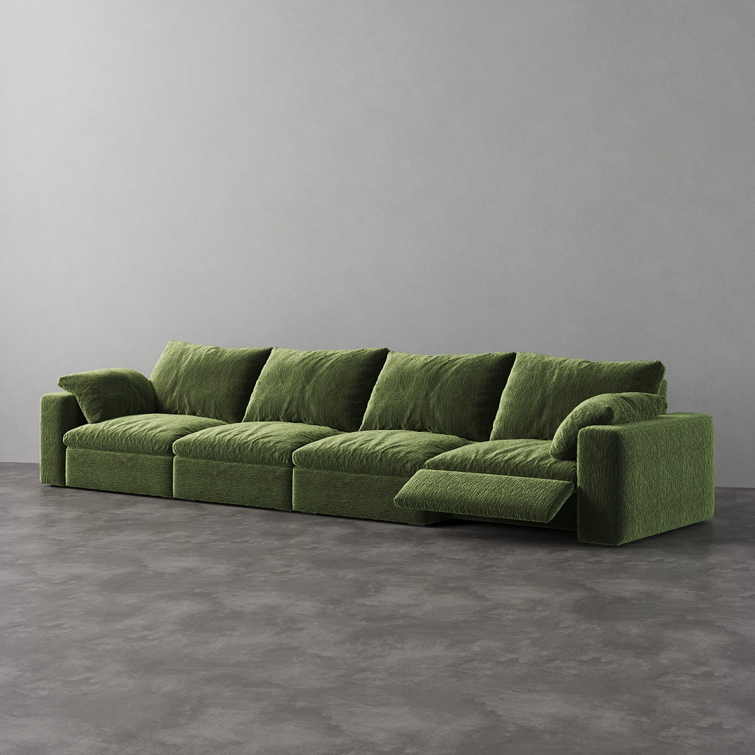 CloudLuxe 4-Piece Modular Recliner Sofa-Velvet