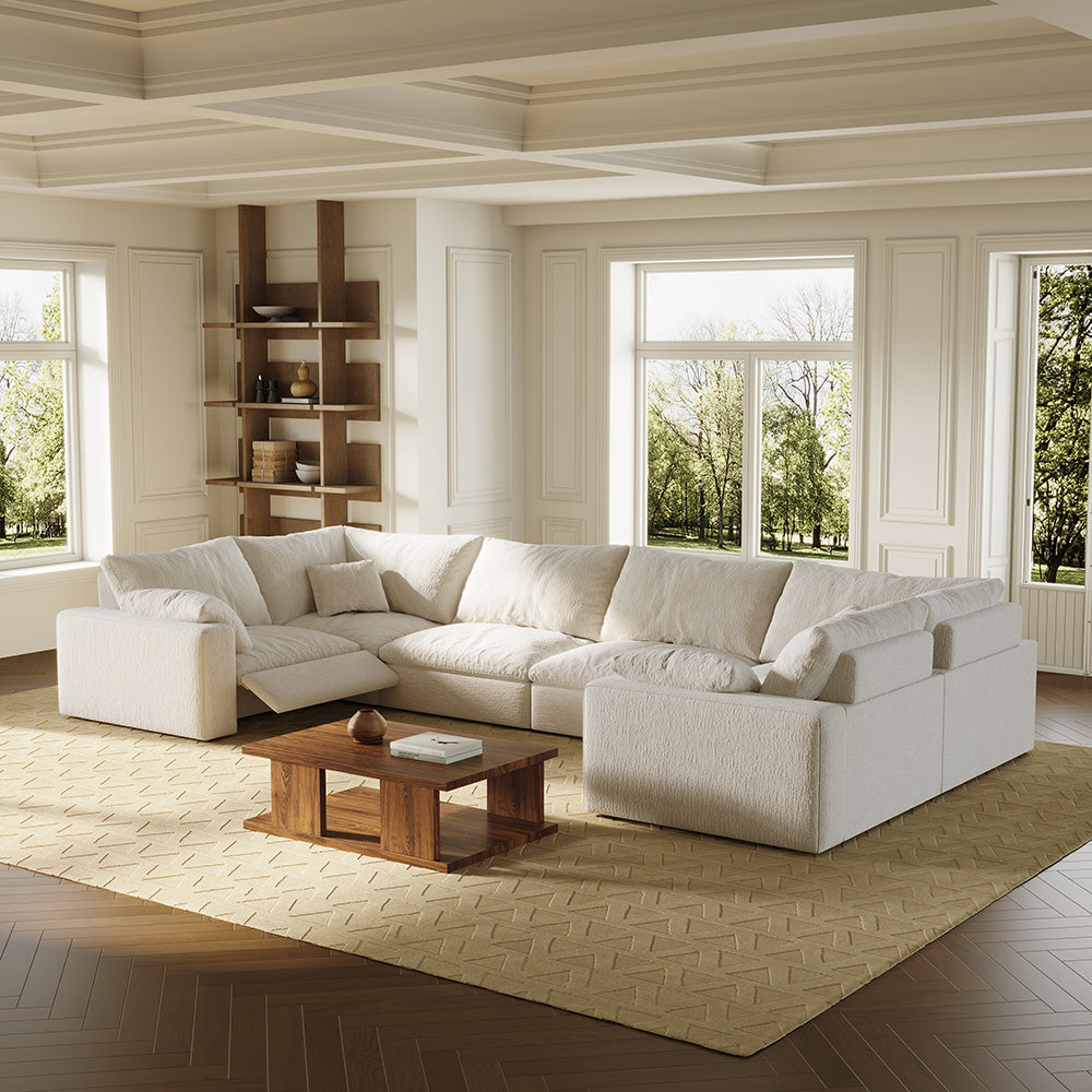 CloudLuxe U-Shape 6-Piece Modular Recliner Sectional