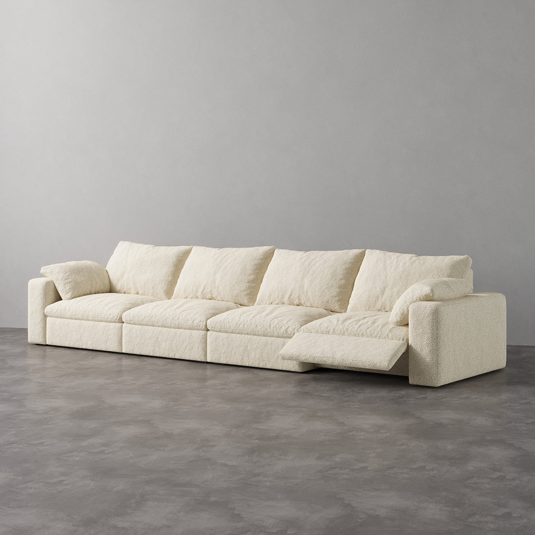 CloudLuxe 4-Piece Modular Recliner Sofa-Bouclé
