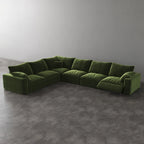 CloudLuxe Corner 6-Piece Modular Recliner Sectional-Velvet