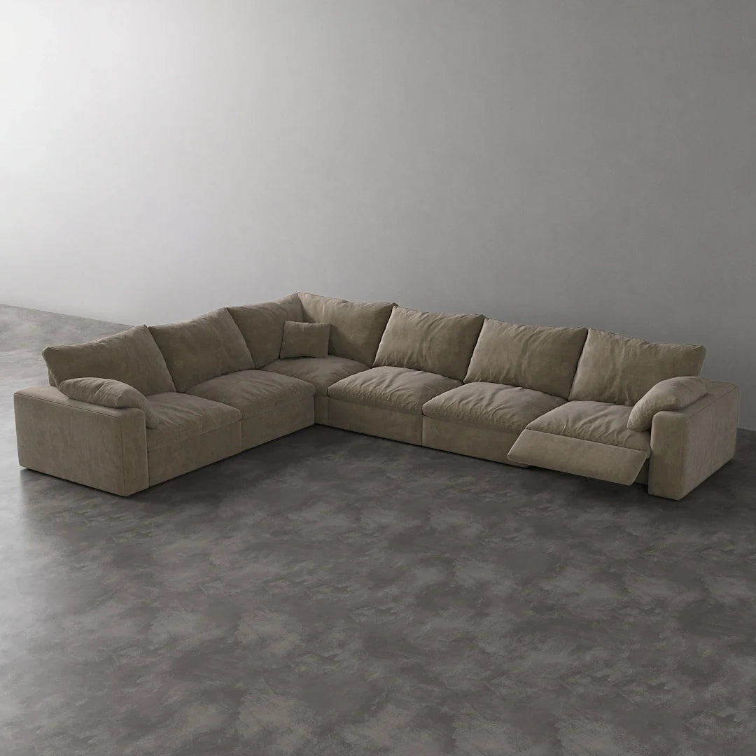 CloudLuxe Corner 6-Piece Modular Recliner Sectional