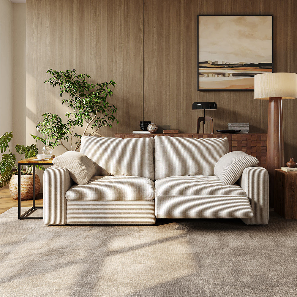 CloudLuxe 2-Piece Modular Recliner Sofa-Corduroy