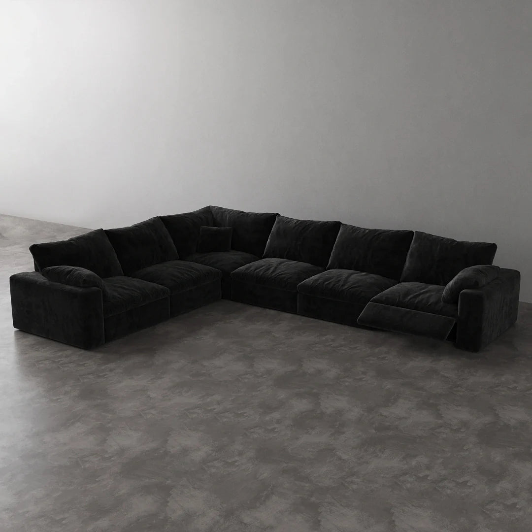 CloudLuxe Corner 6-Piece Modular Recliner Sectional