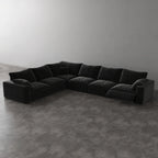 CloudLuxe Corner 6-Piece Modular Recliner Sectional-Velvet