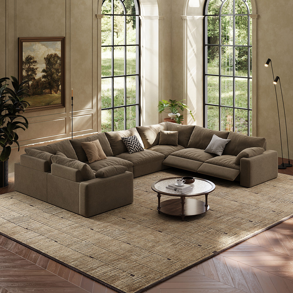 CloudLuxe U-Shape 7-Piece Modular Recliner Sectional-Pet-Friendly