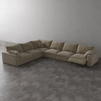 CloudLuxe Corner 6-Piece Modular Recliner Sectional-Velvet
