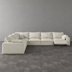 CloudLuxe Corner 6-Piece Modular Recliner Sectional-Velvet