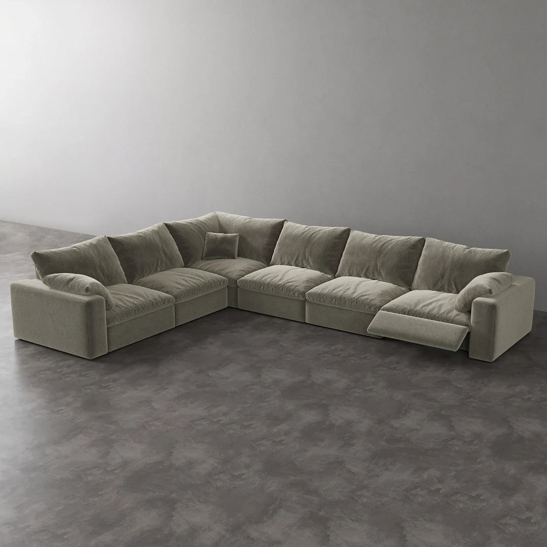 CloudLuxe Corner 6-Piece Modular Recliner Sectional