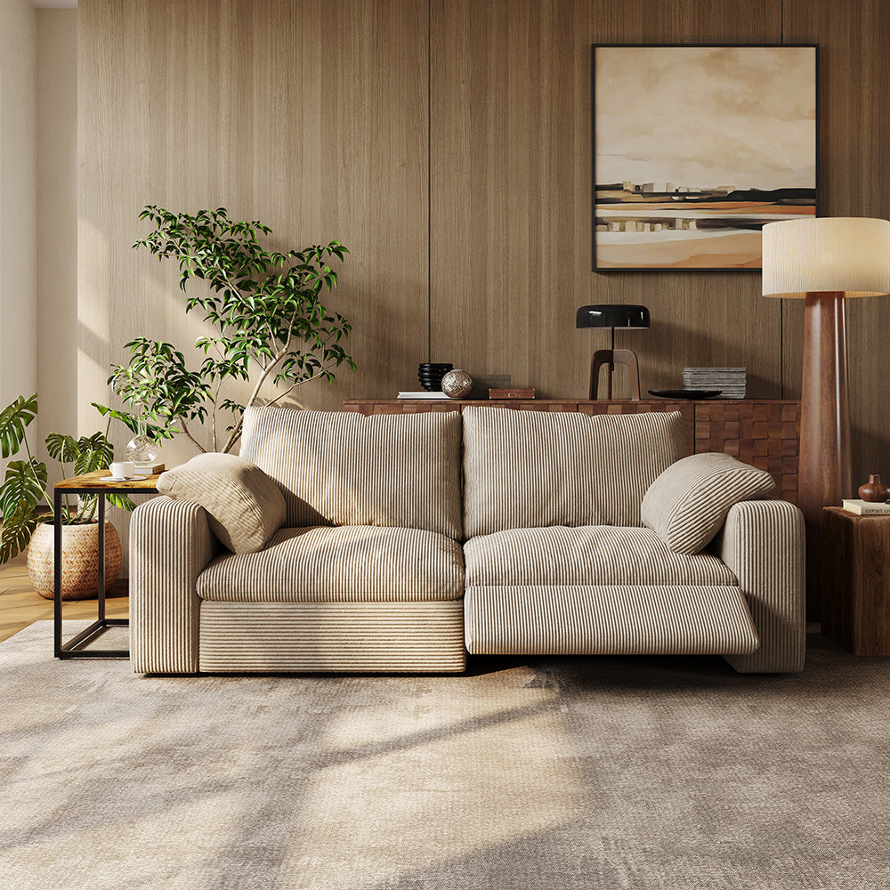 CloudLuxe 2-Piece Modular Recliner Sofa-Corduroy