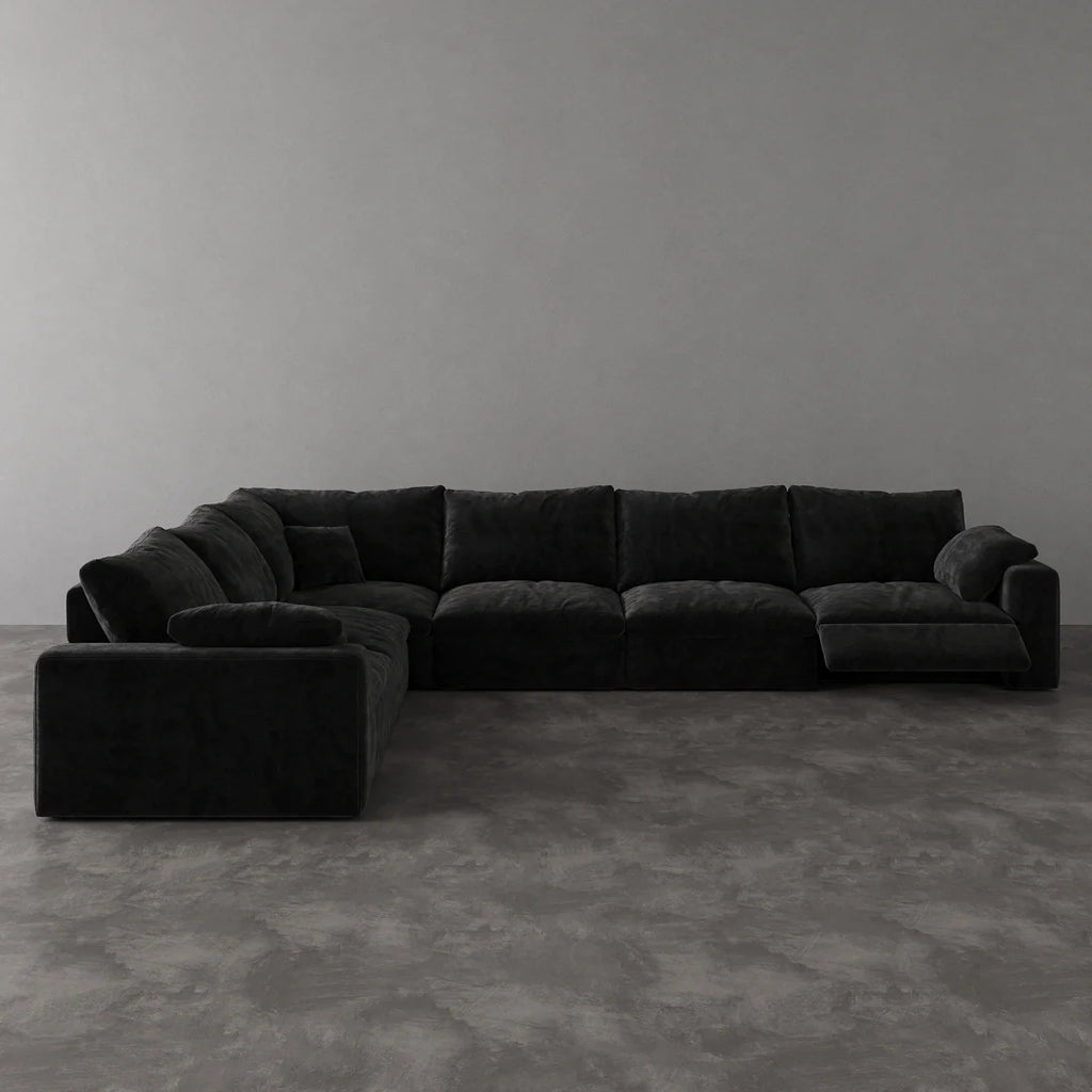 CloudLuxe Corner 6-Piece Modular Recliner Sectional-Velvet