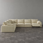 CloudLuxe Corner 6-Piece Modular Recliner Sectional-Velvet