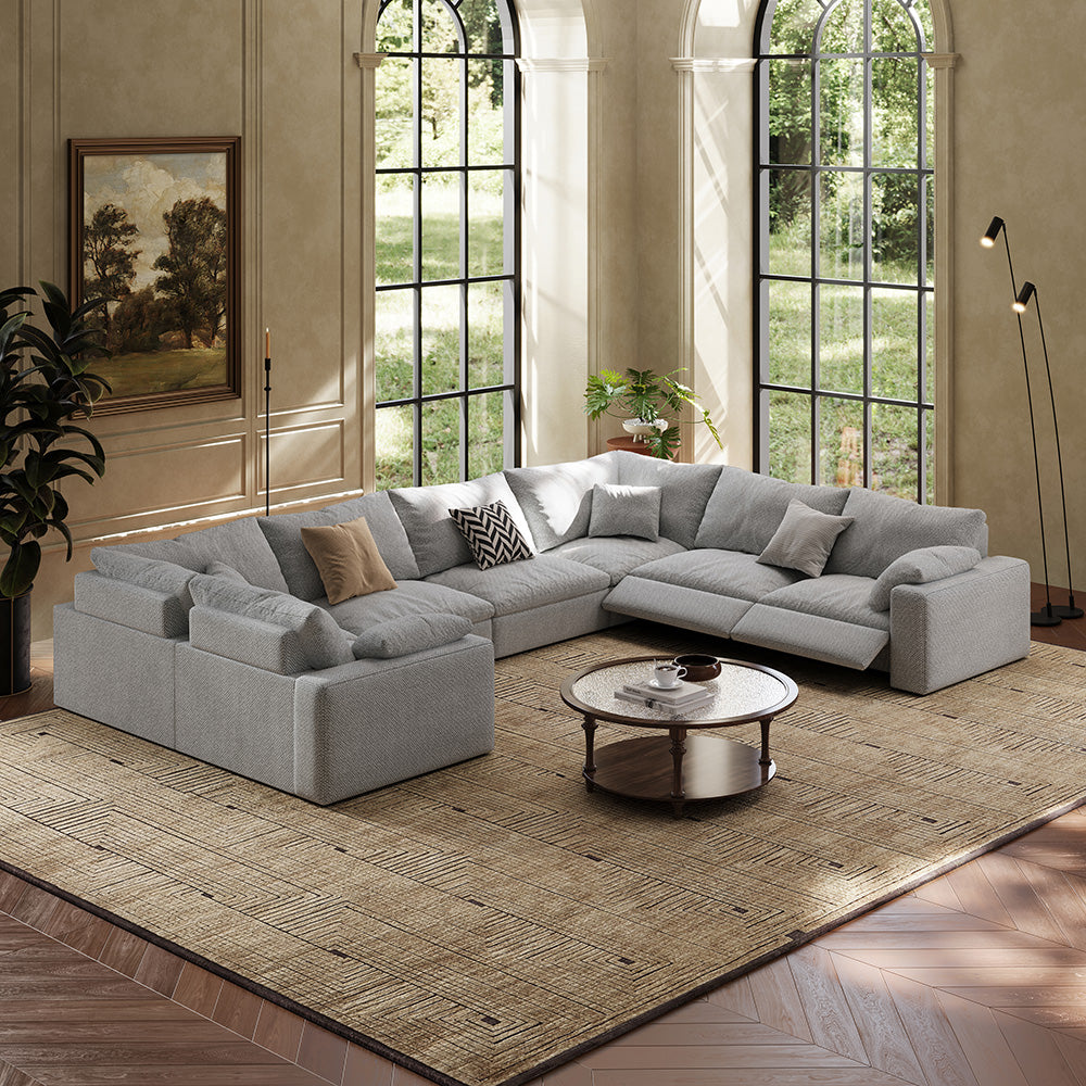 CloudLuxe U-Shape 7-Piece Modular Recliner Sectional