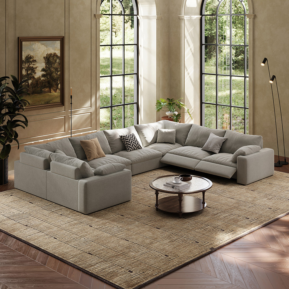 CloudLuxe U-Shape 7-Piece Modular Recliner Sectional
