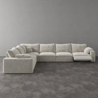 CloudLuxe Corner 6-Piece Modular Recliner Sectional-Velvet