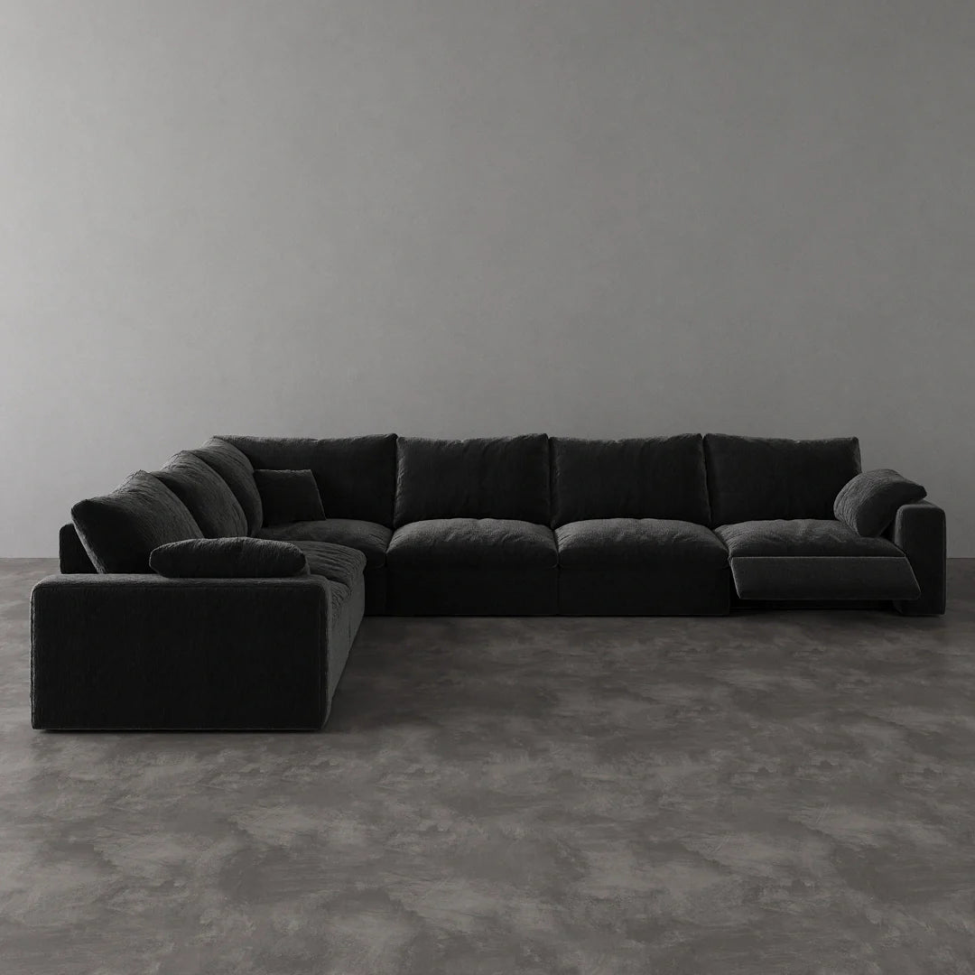 CloudLuxe Corner 6-Piece Modular Recliner Sectional-Velvet
