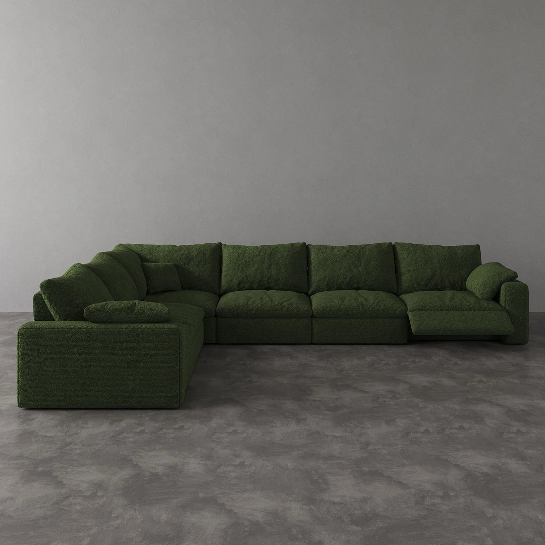 CloudLuxe Corner 6-Piece Modular Recliner Sectional