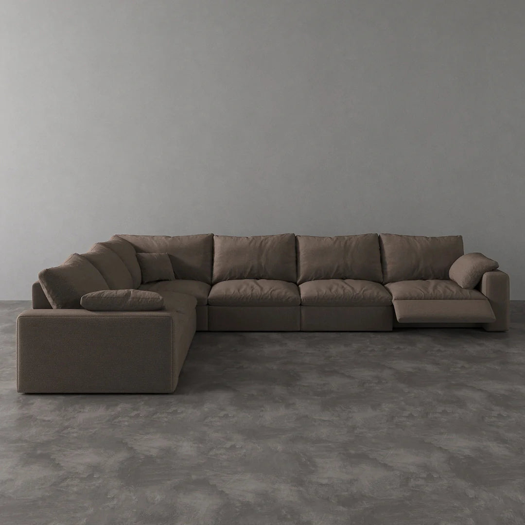 CloudLuxe Corner 6-Piece Modular Recliner Sectional