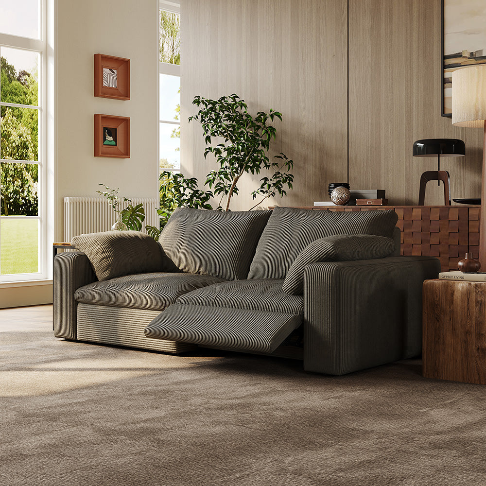 CloudLuxe 2-Piece Modular Recliner Sofa-Corduroy