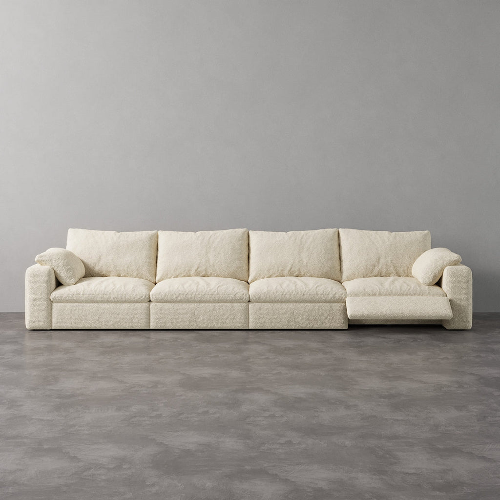 CloudLuxe 4-Piece Modular Recliner Sofa-Bouclé