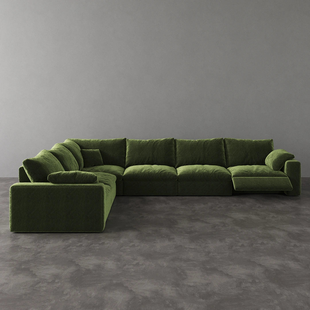 CloudLuxe Corner 6-Piece Modular Recliner Sectional