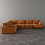 CloudLuxe Corner 6-Piece Modular Recliner Sectional-Corduroy