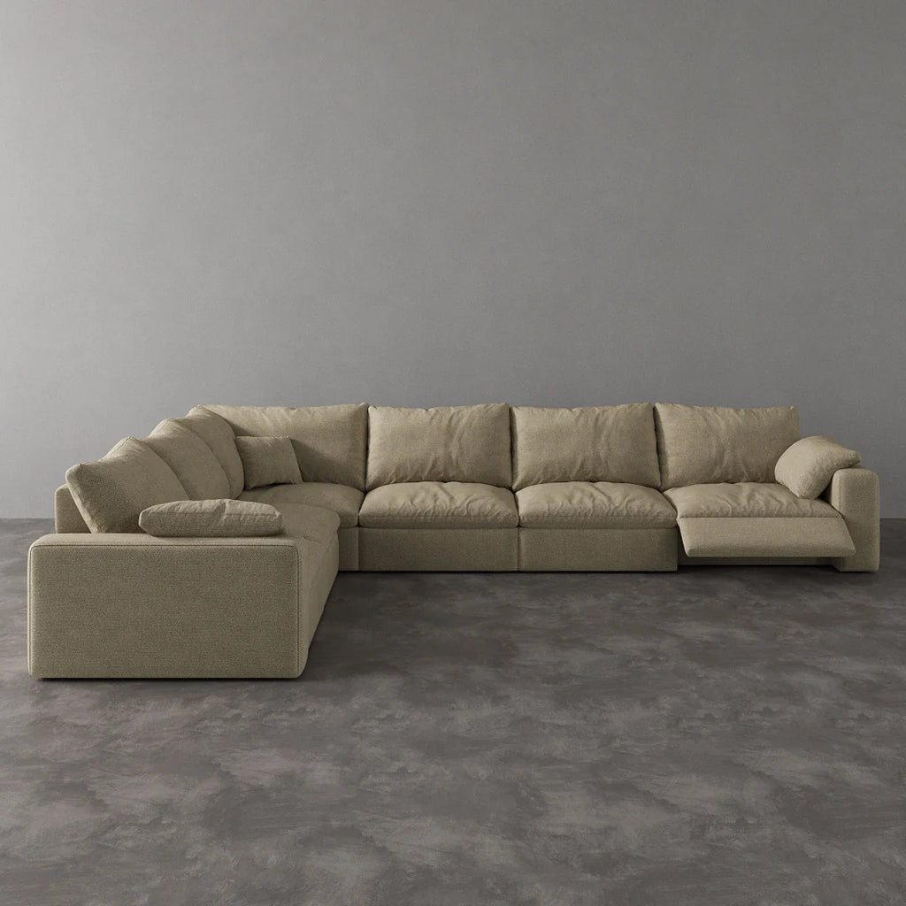 CloudLuxe Corner 6-Piece Modular Recliner Sectional