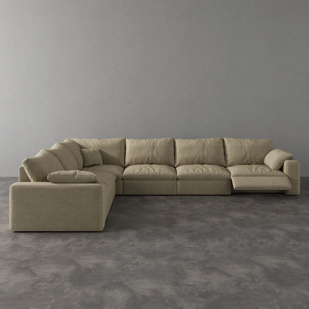 CloudLuxe Corner 6-Piece Modular Recliner Sectional