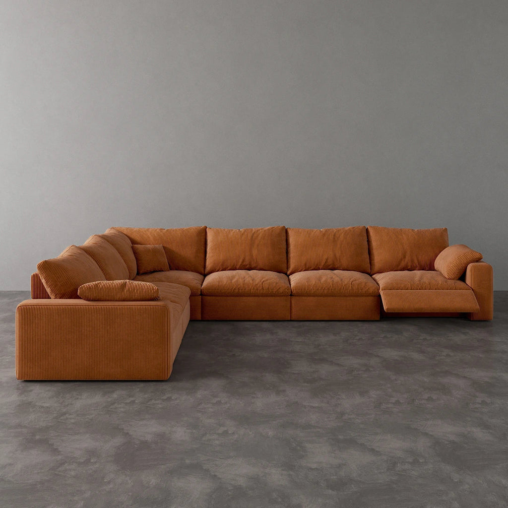 CloudLuxe Corner 6-Piece Modular Recliner Sectional