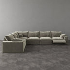 CloudLuxe Corner 6-Piece Modular Recliner Sectional-Velvet