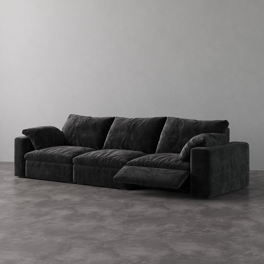 CloudLuxe 3-Piece Modular Recliner Sofa-Velvet