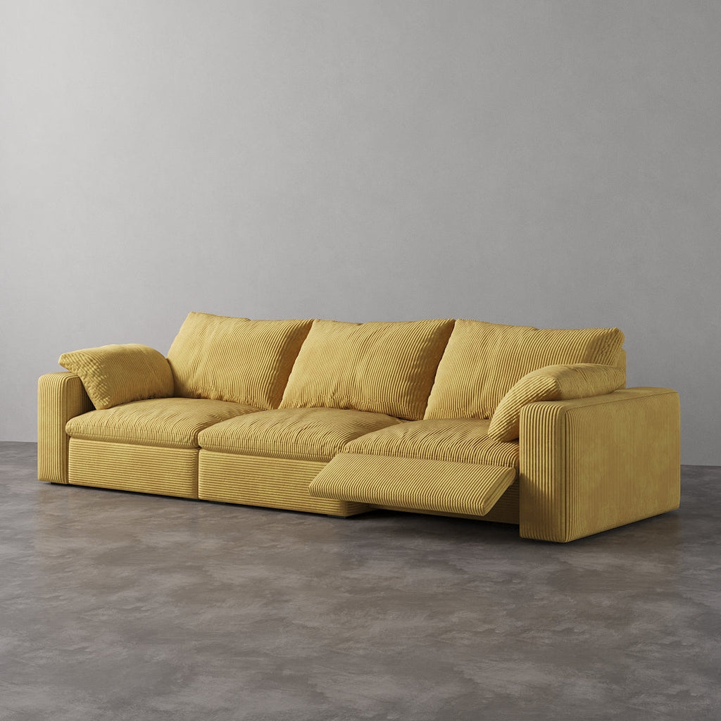 CloudLuxe 3-Piece Modular Recliner Sofa-Corduroy