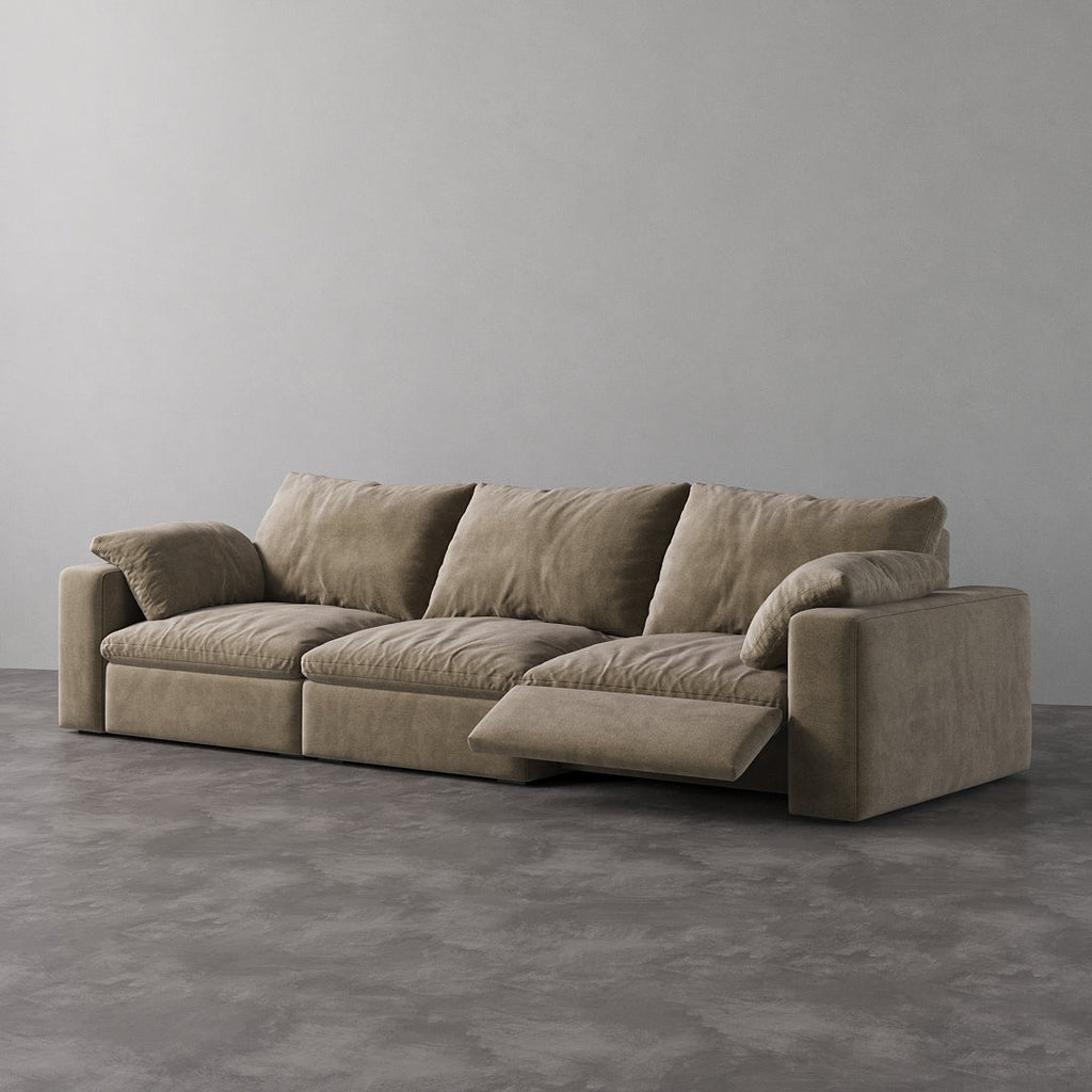 CloudLuxe 3-Piece Modular Recliner Sofa-Velvet