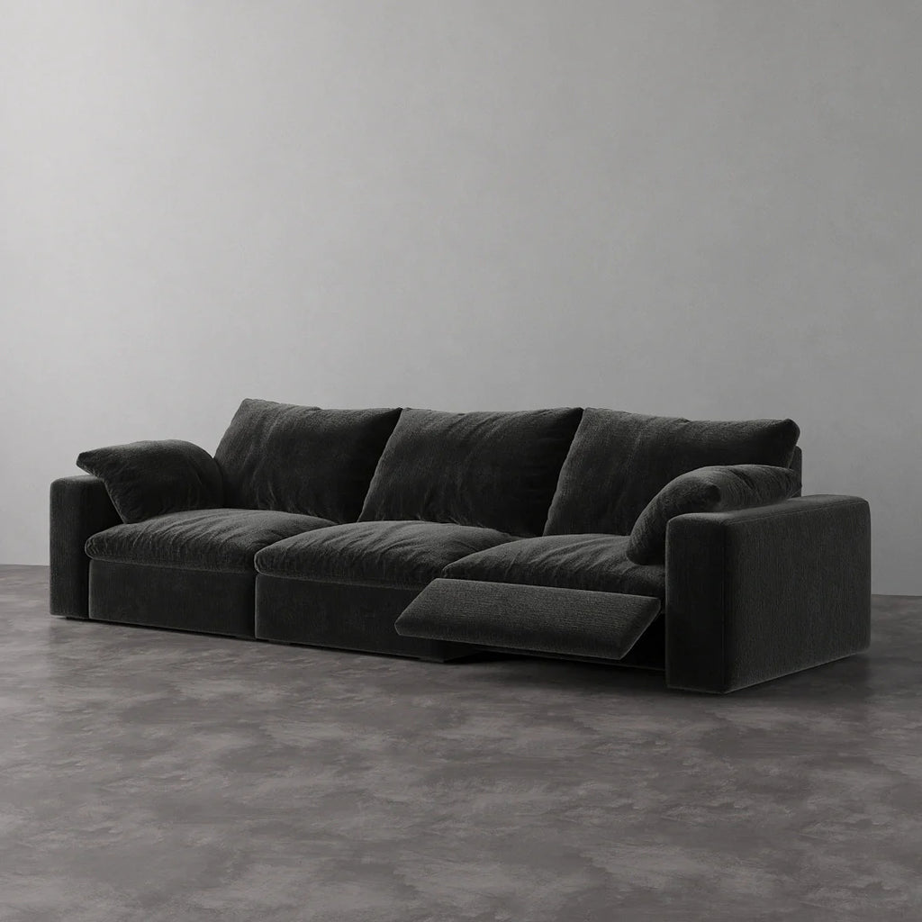 CloudLuxe 3-Piece Modular Recliner Sofa-Velvet