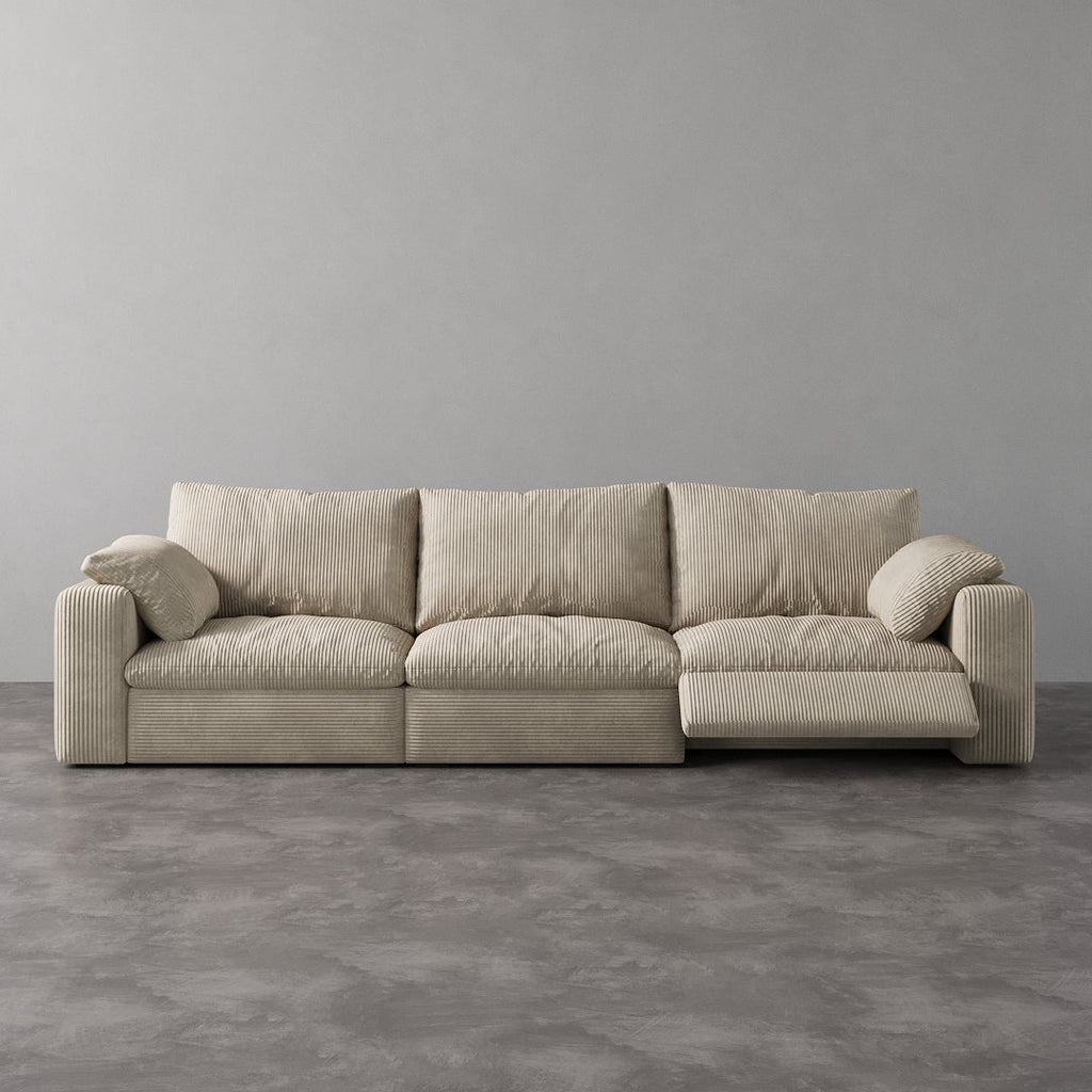 CloudLuxe 3-Piece Modular Recliner Sofa-Corduroy
