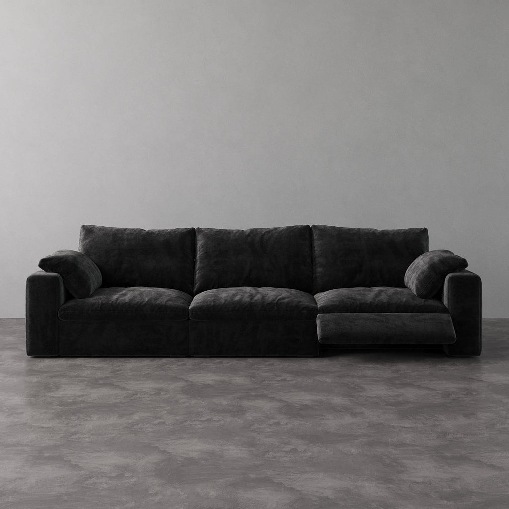 CloudLuxe 3-Piece Modular Recliner Sofa-Velvet