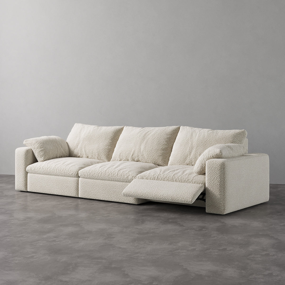 CloudLuxe 3-Piece Modular Recliner Sofa-Bouclé