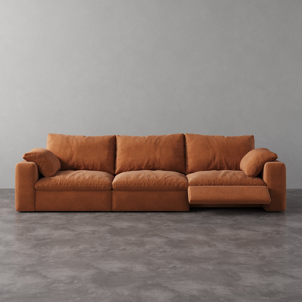 CloudLuxe 3-Piece Modular Recliner Sofa-Corduroy