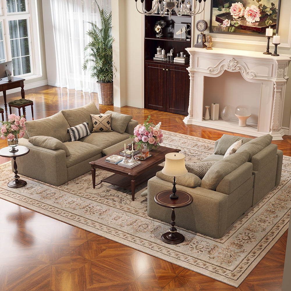 CloudLuxe 2-Piece Modular Recliner Sofa-Linen